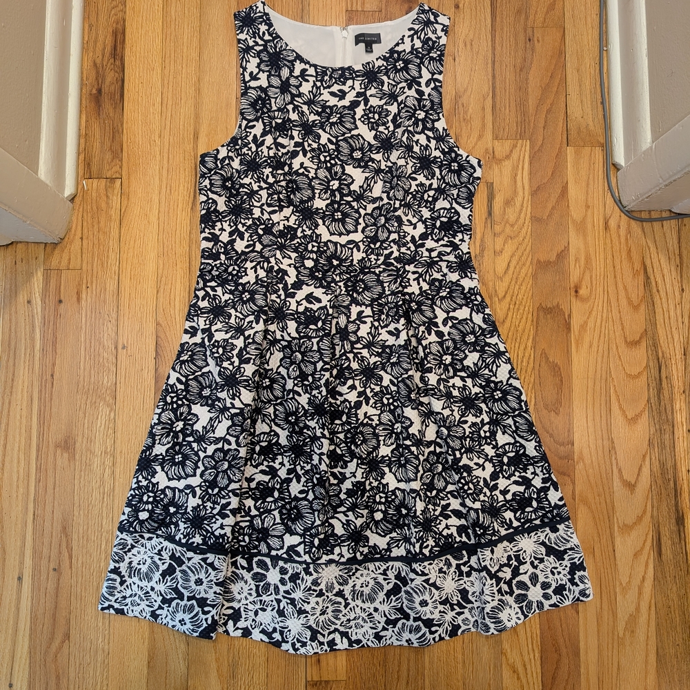 The Limited Black Navy White Floral Dress